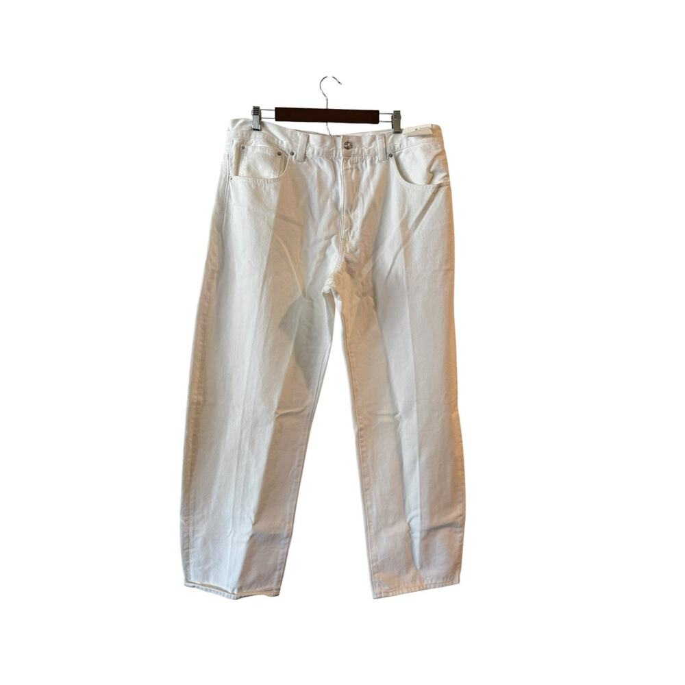 Madewell Balloon Jeans W33 White Barrel Leg High Rise 100% Cotton NWT